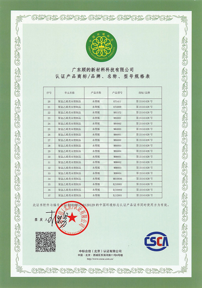 美林匯中國環(huán)境標志產品認證證書十環(huán)認證證書